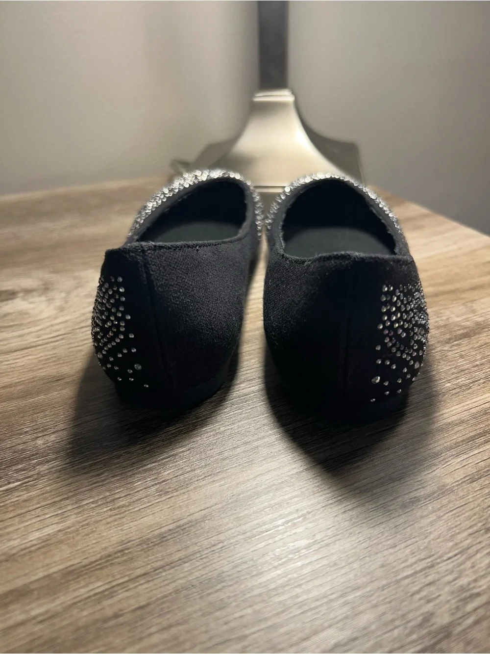 Steve Madden Black Rhinestone Ballet Flat —(stock 02)